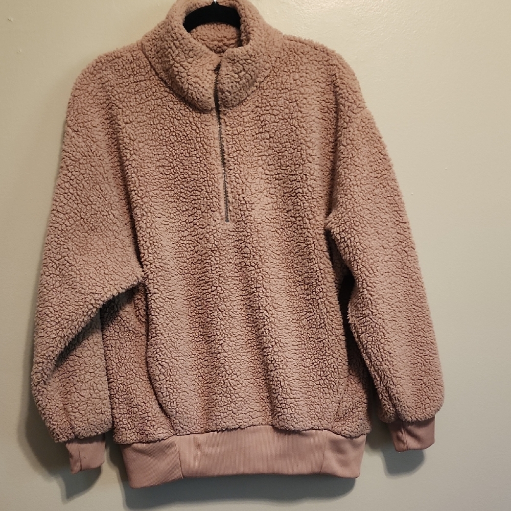 Womens American Eagle Outfitters Pink Sherpa Fleece